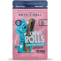 Produktbild von Pets Deli Chewy Rolls Kausnack Lachs-Rind für Hunde getreidefrei 500g