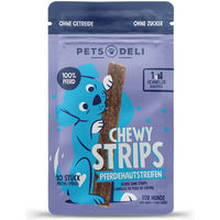 Produktbild von Pets Deli Chewy Strips Pferdehaut Kaustreifen für Hunde Monoprotein Hypoallergen 500g - 5 x 10 Stk.