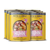 Produktbild von Pets Deli Classic Hunde Nassfutter Huhn für Adult, glutenfrei und ohne Zucker, 6x400g - 6 x 400 g