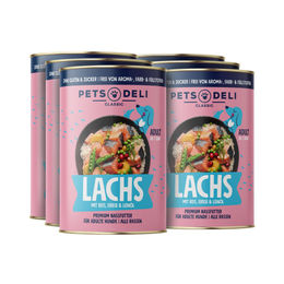 Pets Deli Classic Hunde Nassfutter Lachs für Adult, getreidefrei und ohne Zucker, 6 x 375g - 6 x 375 g – Bild 1 von 6