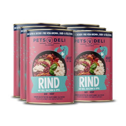 Produktbild von Pets Deli Classic Hunde Nassfutter Rind für Adult, glutenfrei und ohne Zucker, 6x800g