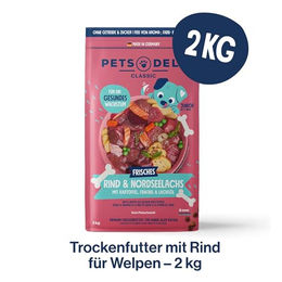 Pets Deli Classic Welpen Trockenfutter Rind und Lachs getreidefrei ohne Zucker 2kg - 2 kg – Bild 1 von 2