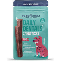 Produktbild von Pets Deli Daily Dentals Zahnsticks Rind Zahnpflege-Snack für Hunde mit hohem Fleischanteil und Monoprotein 70g - 70 g