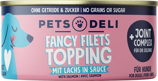 Produktbild von Pets Deli Fancy Filets Hundetopping Huhn & Lachs in Soße für Senioren 70g - 70 g
