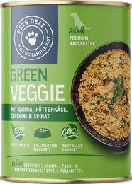 Produktbild von Pets Deli Green Veggie Nassfutter für erwachsene Hunde mit Hüttenkäse, Zucchini, Quinoa und Spinat - 400g - 400 g