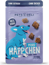 Produktbild von Pets Deli Hundesnacks Pferdehäppchen Belohnungssnack für Senior Hunde getreidefrei und zuckerfrei 90g - 90 g