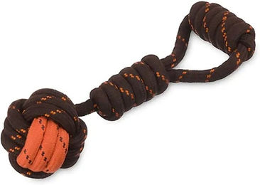 Produktbild von Pets Deli Hundespielzeug Tug Ball Rope aus Baumwolle Braun Größe S für Senior Hunde