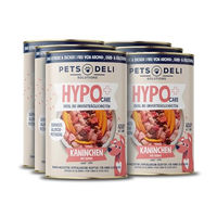 Produktbild von Pets Deli Hypo Care Hunde Nassfutter Kaninchen mit Stückchen in Sauce für Adult, getreidefrei, 6x800g