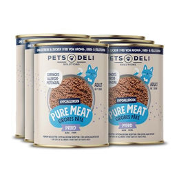 Pets Deli Hypo Care Pure Meat Katzen Nassfutter Pferd Monoprotein mit FOS-Präbiotika und Leinöl 6x400g - 6 x 400 g – Bild 1 von 4