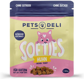 Produktbild von Pets Deli Junior Katzen Leckerli Softies Huhn und Lachs mit hohem Fleischanteil 50g