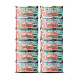 Pets Deli Katzen Nassfutter Juicy Filets Ente mit Huhn, Adult, getreidefrei, ohne Zucker, 12x70g - 12 x 70 g – Bild 1 von 1