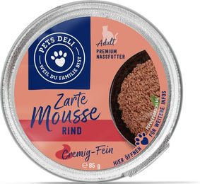 Produktbild von Pets Deli Katzen Nassfutter Mousse Rind Senior Getreidefrei Monoprotein 85g 12er Pack - 12 x 85 g
