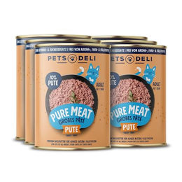 Pets Deli Katzen Nassfutter Pure Meat Pute Mono-Protein für ausgewachsene Katzen 6x400g Dose – Bild 1 von 4
