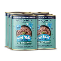 Pets Deli Katzen Nassfutter Pure Meat Wild mit Wildschwein, Ente und Fasan, Stückchen in Sauce für ausgewachsene Katzen, 6x400g Dose - 6 x 400 g – Bild 1 von 1