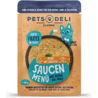 Produktbild von Pets Deli Katzen Nassfutter Pute Stückchen in Sauce Adult Getreidefrei und Zuckerfrei 70g - 70 g