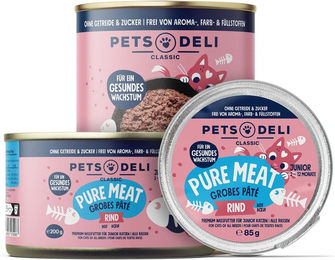 Produktbild von Pets Deli Katzen Nassfutter Rind für Kitten getreidefrei und zuckerfrei 200g - 200 g