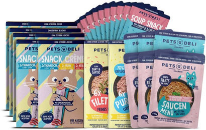 Produktbild von Pets Deli Katzen Nassfutter und Snacks Set für Senior Katzen 2640g - 2640 g