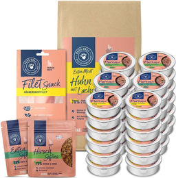 Produktbild von Pets Deli Katzen Vorratspaket für Senior Katzen mit Nassfutter Trockenfutter und Snacks 5185g - 5185 g