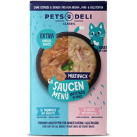 Produktbild von Pets Deli Katzenfutter Nassmenü Adult Pute Thunfisch und Huhn in Sauce Getreidefrei und Zuckerfrei 6 x 70g - 6 x 70 g