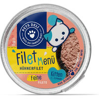 Produktbild von Pets Deli Kitten Nassfutter Huhn Filets getreidefrei glutenfrei zuckerfrei 85g 12er Pack - 12 x 85 g
