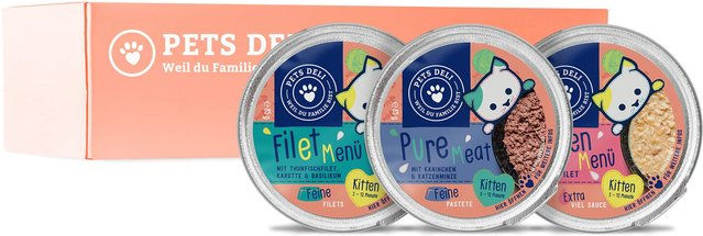 Produktbild von Pets Deli Kitten Nassfutter Wald und Meer mit Thunfisch Lachs und Kaninchen in Sauce 36x85g - 36 x 85 g