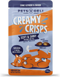 Produktbild von Pets Deli Leckerli Creamy Crisps Huhn für Senior Katzen zur Unterstützung von Haut & Fell 50g - 50 g