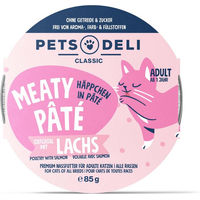 Produktbild von Pets Deli Meaty Pâté Nassfutter für Senioren Geflügel mit Lachs und Rind getreidefrei monoprotein ohne Zucker 85g Dose - 85 g