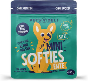 Produktbild von Pets Deli Mini Softies Belohnungssnack Ente und Huhn für Hunde Sensitive 50g - 50 g
