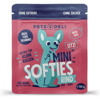 Produktbild von Pets Deli Mini Softies Belohnungssnack Rind für Senior Hunde mit hohem Fleischanteil und Monoprotein 50g - 50 g