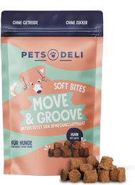 Produktbild von Pets Deli Move & Groove Funktionssnack für erwachsene Hunde mit Huhn und Lachs und hohem Fleischanteil 3x300g - 3 x 300 g