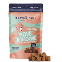 Produktbild von Pets Deli Move & Groove Funktionssnack für erwachsene Hunde mit Huhn und Lachs und hohem Fleischanteil 3x300g - 3 x 300 g