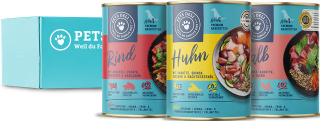 Produktbild von Pets Deli Nassfutter Classic für Senioren Hunde Mix Huhn Kalb Rind 18x400g - 18 x 400 g