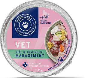 Produktbild von Pets Deli Nassfutter Ente Veterinärdiät für Senior Katzen zur Gewichtskontrolle 85g Dose - 85 g