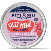 Produktbild von Pets Deli Nassfutter Filet Menü Hühnerfilet mit Shrimps und Zucchini Getreidefrei für Senior Katzen 6x 200g
