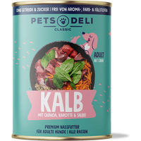 Produktbild von Pets Deli Nassfutter Kalb für Hunde Adult getreidefrei und zuckerfrei 200g - 200 g