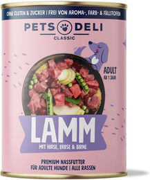 Produktbild von Pets Deli Nassfutter Lamm für Hunde Adult getreidefrei und zuckerfrei 400g - 400 g