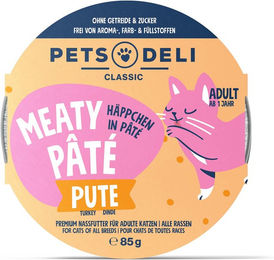 Produktbild von Pets Deli Nassfutter Meaty Paté Pute für Senior Katzen getreidefrei und monoprotein 85g - 85 g