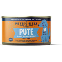 Produktbild von Pets Deli Nassfutter Pute für Hunde Adult getreidefrei und zuckerfrei 200g - 200 g