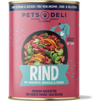 Produktbild von Pets Deli Nassfutter Rind für Hunde Adult getreidefrei und zuckerfrei 800g - 800 g