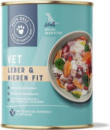 Produktbild von Pets Deli Nassfutter VET Nieren & Leber Fit für Senior Hunde Huhn Getreidefrei Glutenfrei 400g Dose - 400 g