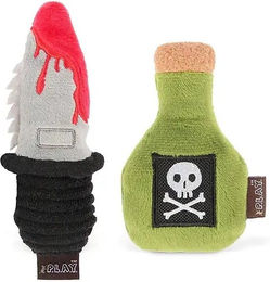Produktbild von Pets Deli PLAY Feline Frenzy Halloween Edition Deadly Duo Catnip-Spielzeug aus Plüsch für Katzen