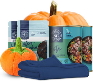 Produktbild von Pets Deli Probierpaket Pumpkin Season für Senior Hunde getreidefrei und glutenfrei 980g