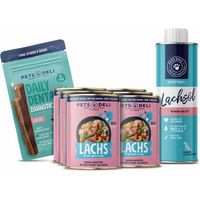 Produktbild von Pets Deli Probierpaket SOS Haut und Fell Lachs Senior Haut-Fell-Supplement Öl 2570g - 2570 g