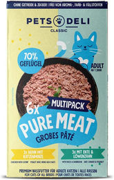 Pets Deli Pure Meat Katzen Nassfutter Multipack Huhn und Ente Pastete für Adult, getreidefrei mit hohem Fleischanteil, 6x85g - 6 x 85 g – Bild 1 von 3