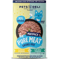 Produktbild von Pets Deli Pure Meat Katzen Nassfutter Multipack Huhn und Ente Pastete für Adult, getreidefrei mit hohem Fleischanteil, 6x85g - 6 x 85 g