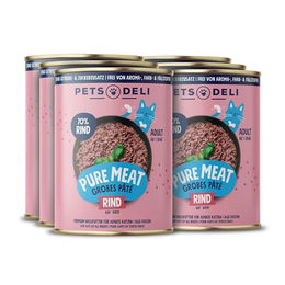 Pets Deli Pure Meat Katzen Nassfutter Rind Stückchen in Sauce Adult 6x400g Mono-Protein getreidefrei hypoallergen – Bild 1 von 2