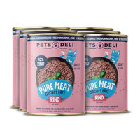 Produktbild von Pets Deli Pure Meat Katzen Nassfutter Rind Stückchen in Sauce Adult 6x400g Mono-Protein getreidefrei hypoallergen