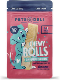 Produktbild von Pets Deli Rinderhautrollen für Hunde groß getreidefrei und zuckerfrei