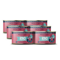 Produktbild von Pets Deli Senior Hunde Nassfutter Rind und Lachs getreidefrei glutenfrei ohne Zucker 6x200g - 6 x 200 g