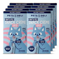 Produktbild von Pets Deli Snack Creme Beauty+ Katzen Lachs und Thunfisch Haut & Fell Supplement 8x90g
